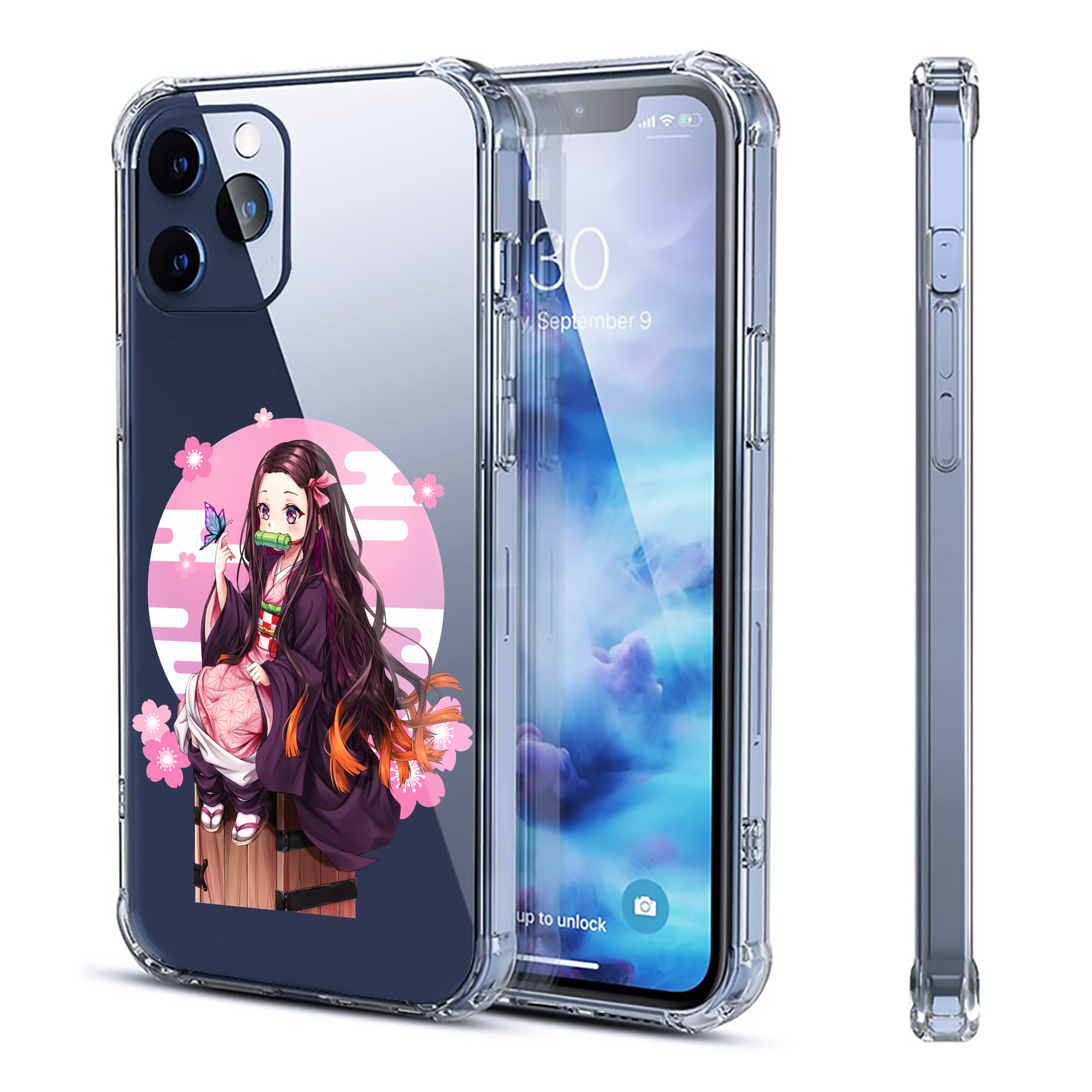 （画像用） 鬼滅の刃（きめつのやいば）竈門 禰󠄀豆子／かまど ねずこ Kamado Nezuko 【iPhone 12シリーズ対応】透明スマホケース（クリアソフトケース）